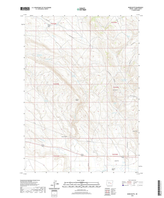 Burns Butte Oregon US Topo Map Image