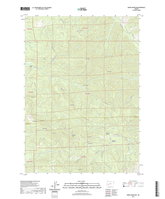 Burnt Mountain Oregon US Topo Map Image