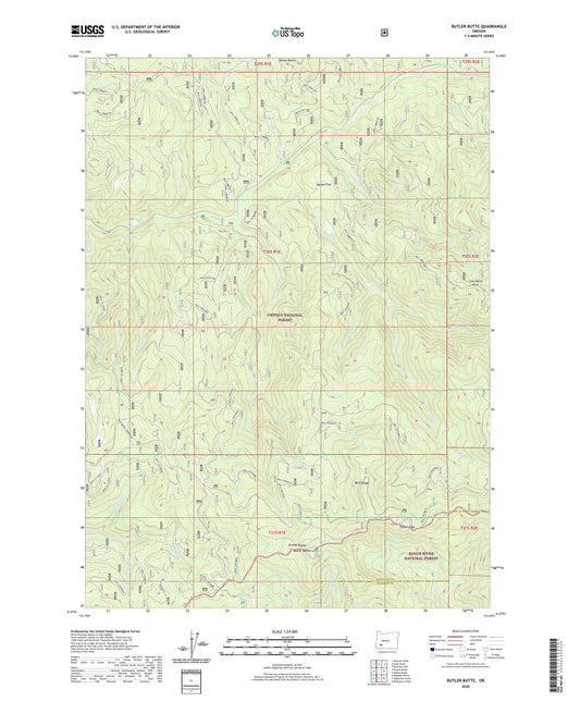 Butler Butte Oregon US Topo Map Image