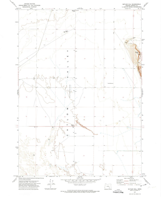 Classic USGS Butler Hill Oregon 7.5'x7.5' Topo Map Image