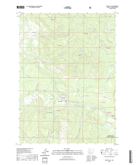 Butte Falls Oregon US Topo Map Image