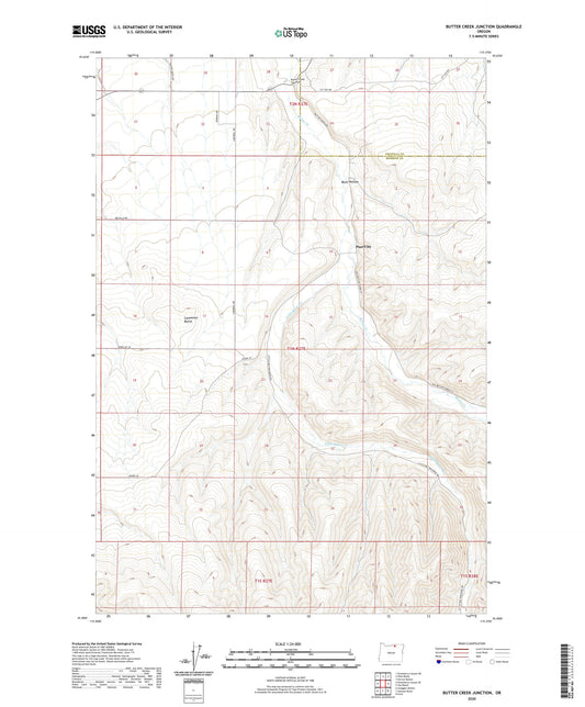 Butter Creek Junction Oregon US Topo Map Image