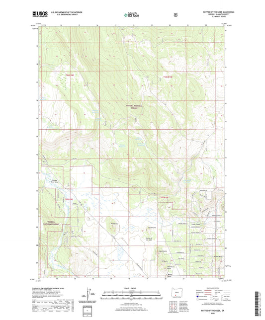 Buttes of the Gods Oregon US Topo Map Image