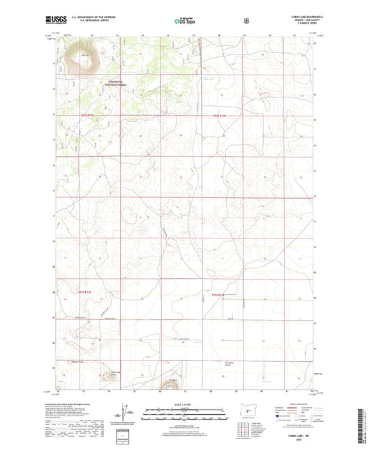 Cabin Lake Oregon US Topo Map Image