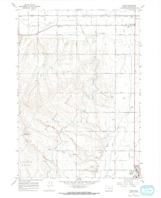Classic USGS Cairo Oregon 7.5'x7.5' Topo Map Image