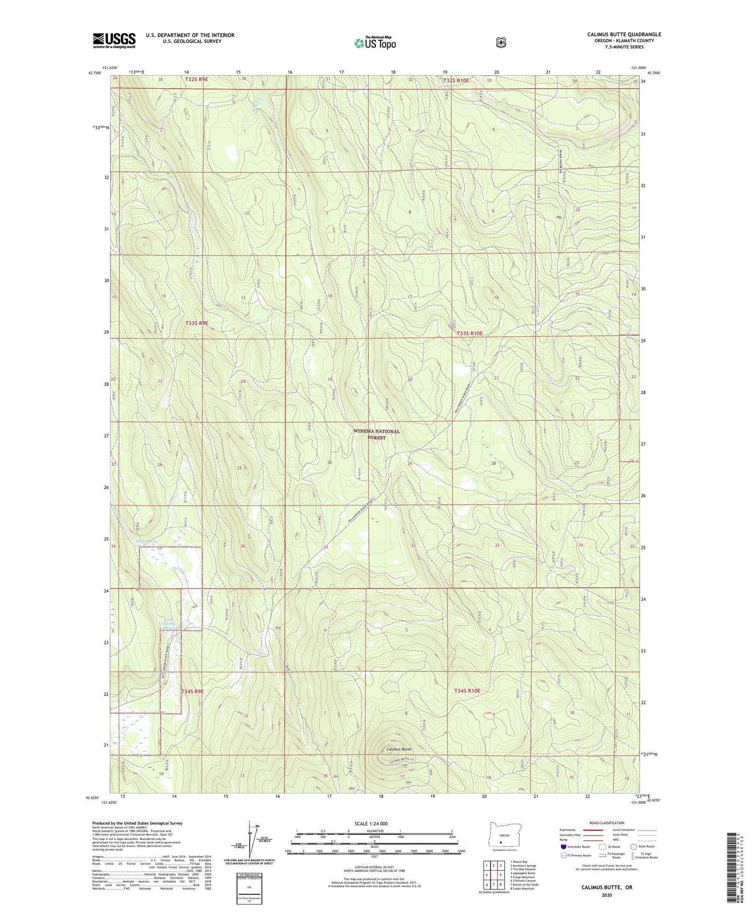 Calimus Butte Oregon US Topo Map Image