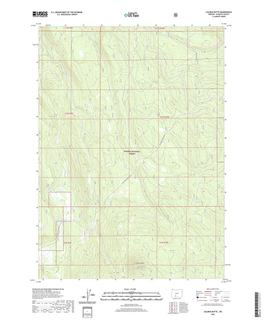 Calimus Butte Oregon US Topo Map Image