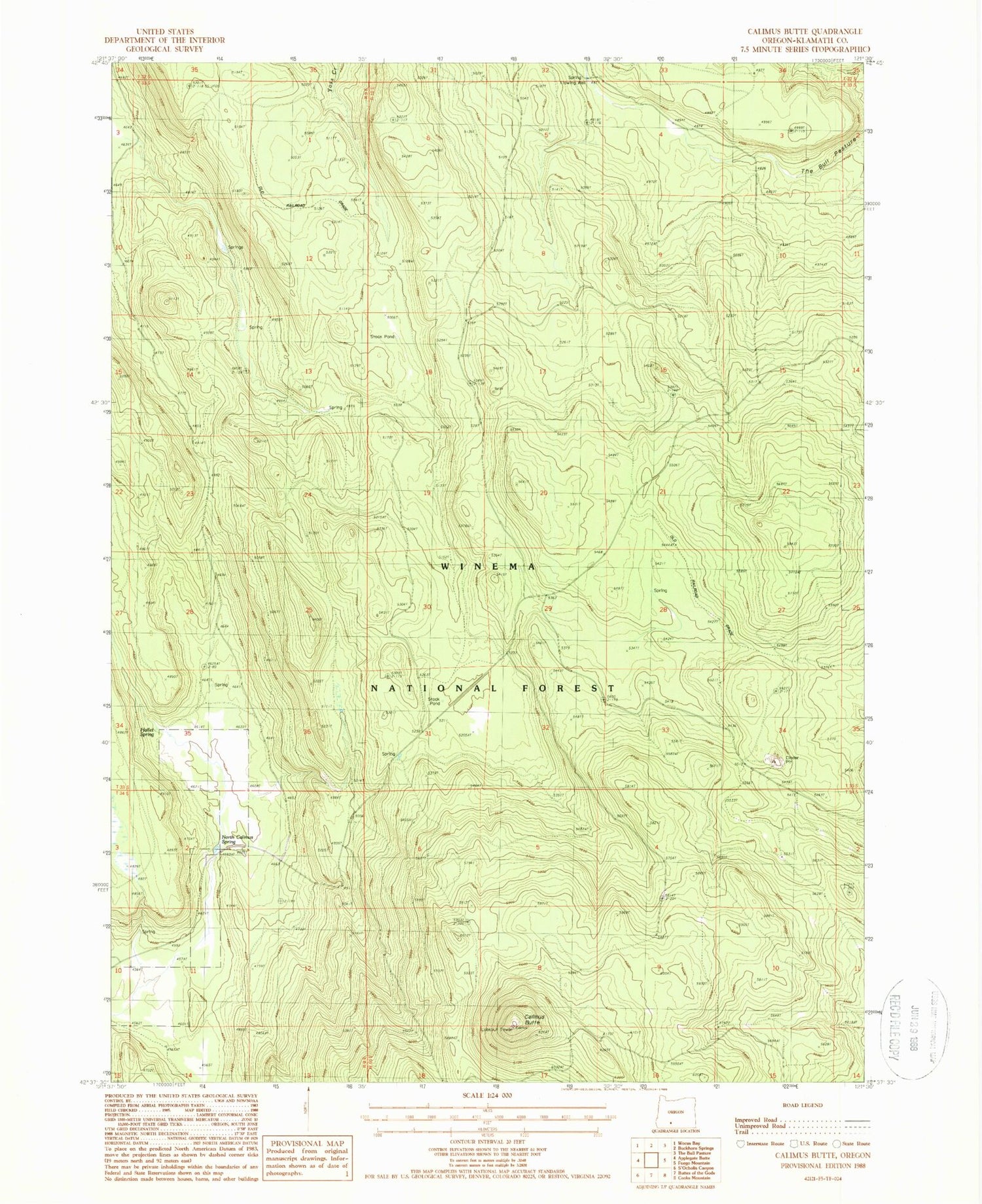 Classic USGS Calimus Butte Oregon 7.5'x7.5' Topo Map Image