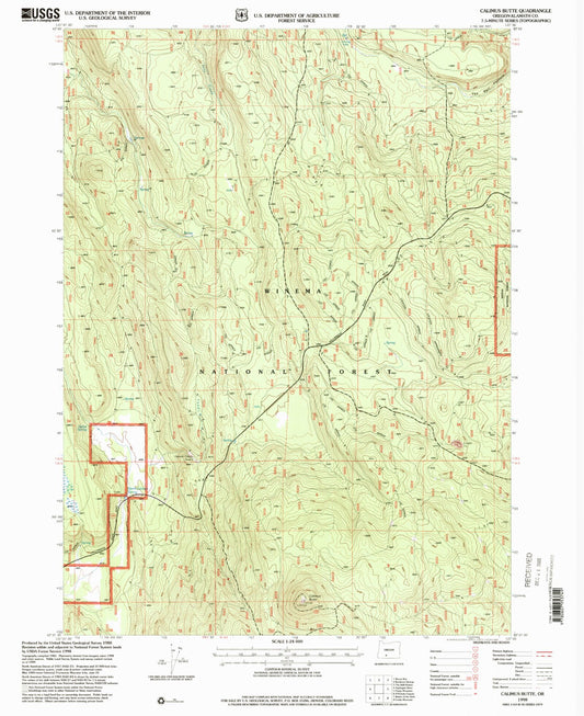 Classic USGS Calimus Butte Oregon 7.5'x7.5' Topo Map Image