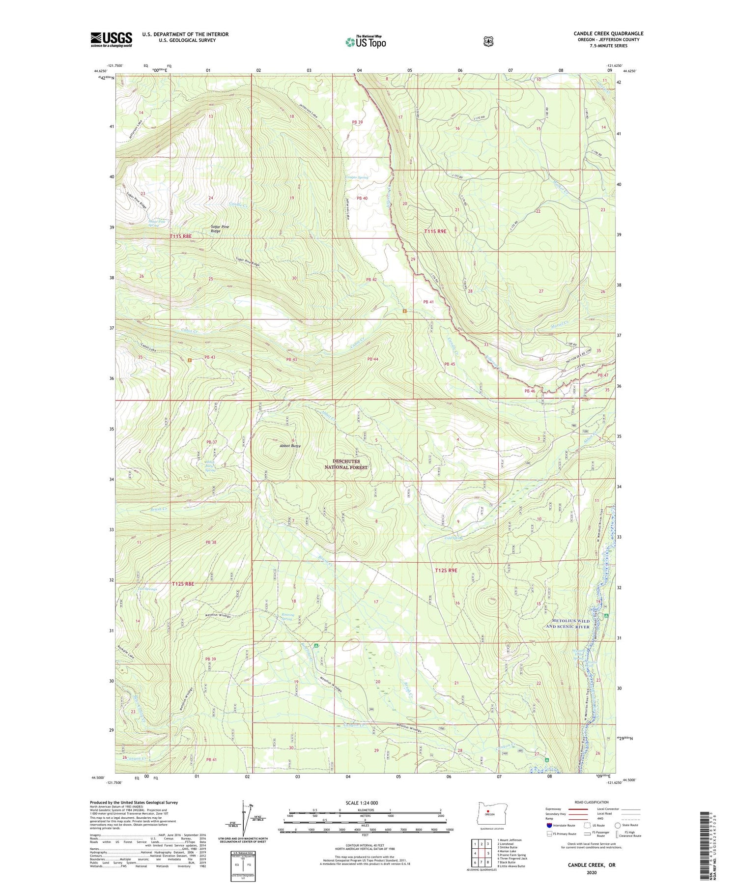 Candle Creek Oregon US Topo Map Image