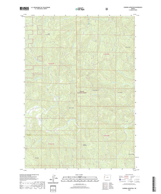 Cannibal Mountain Oregon US Topo Map Image