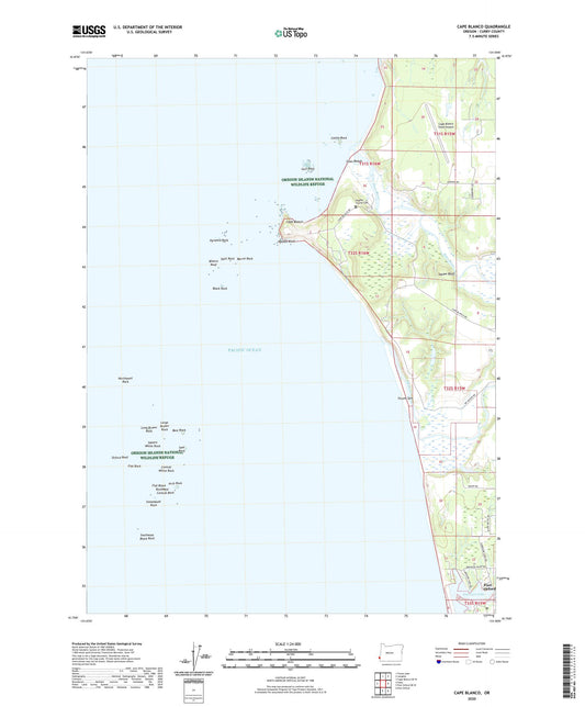 Cape Blanco Oregon US Topo Map Image