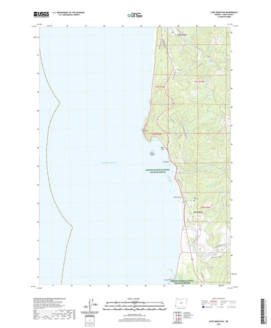 Cape Sebastian Oregon US Topo Map Image