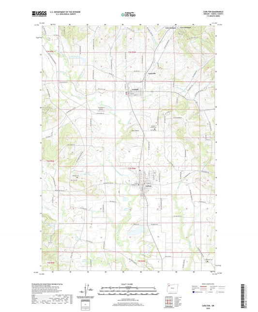 Carlton Oregon US Topo Map Image