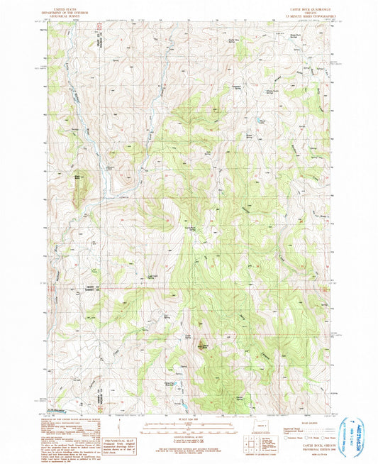 Classic USGS Castle Rock Oregon 7.5'x7.5' Topo Map Image