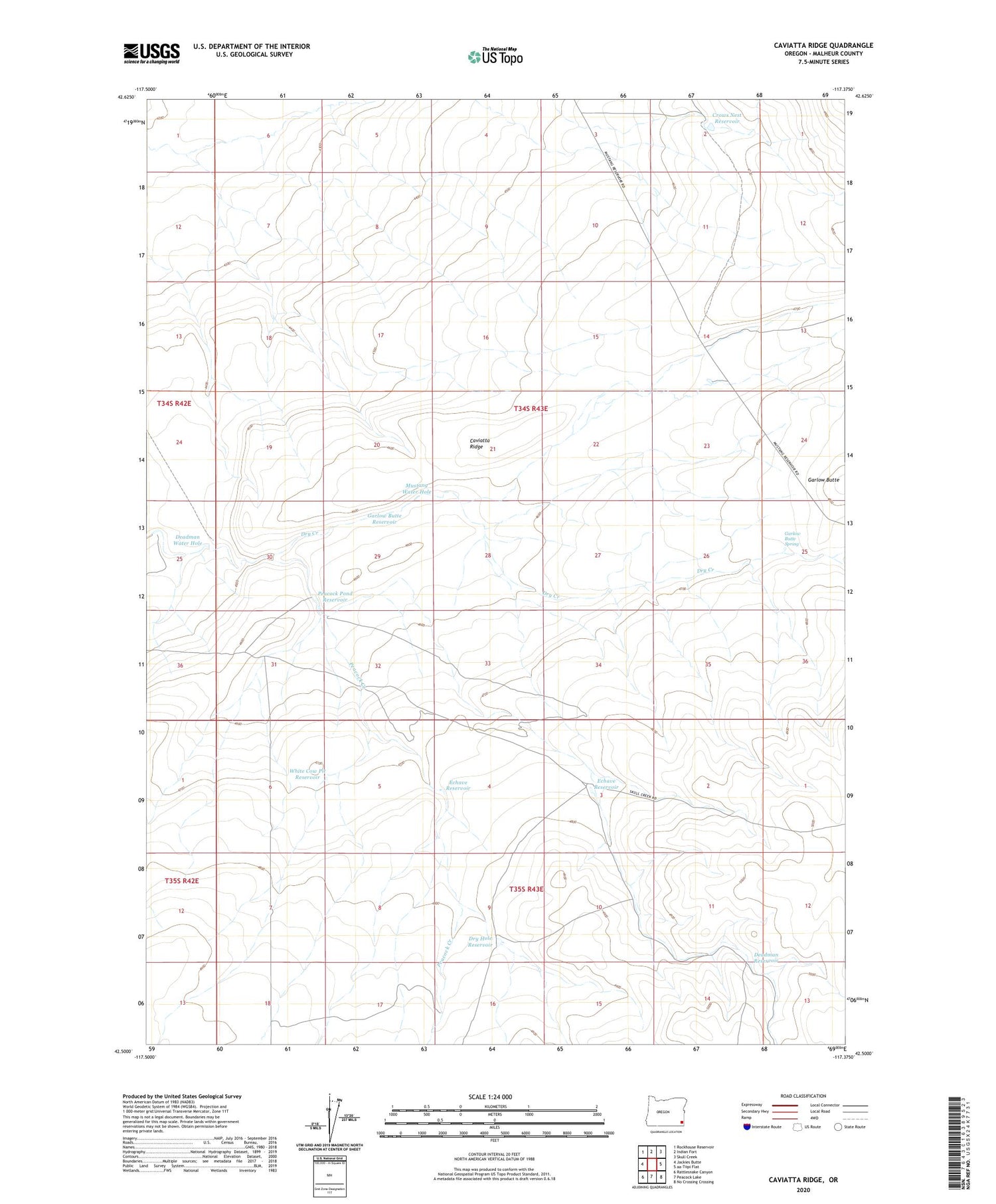 Caviatta Ridge Oregon US Topo Map Image