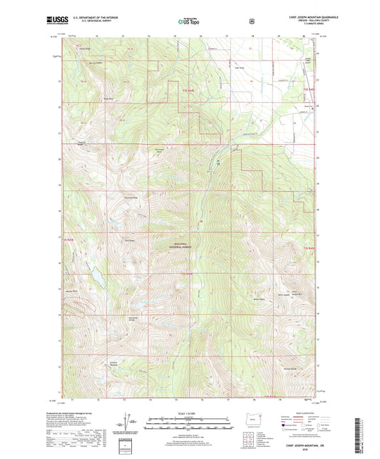 Chief Joseph Mountain Oregon US Topo Map Image