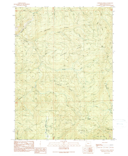 Classic USGS Chipmunk Ridge Oregon 7.5'x7.5' Topo Map Image