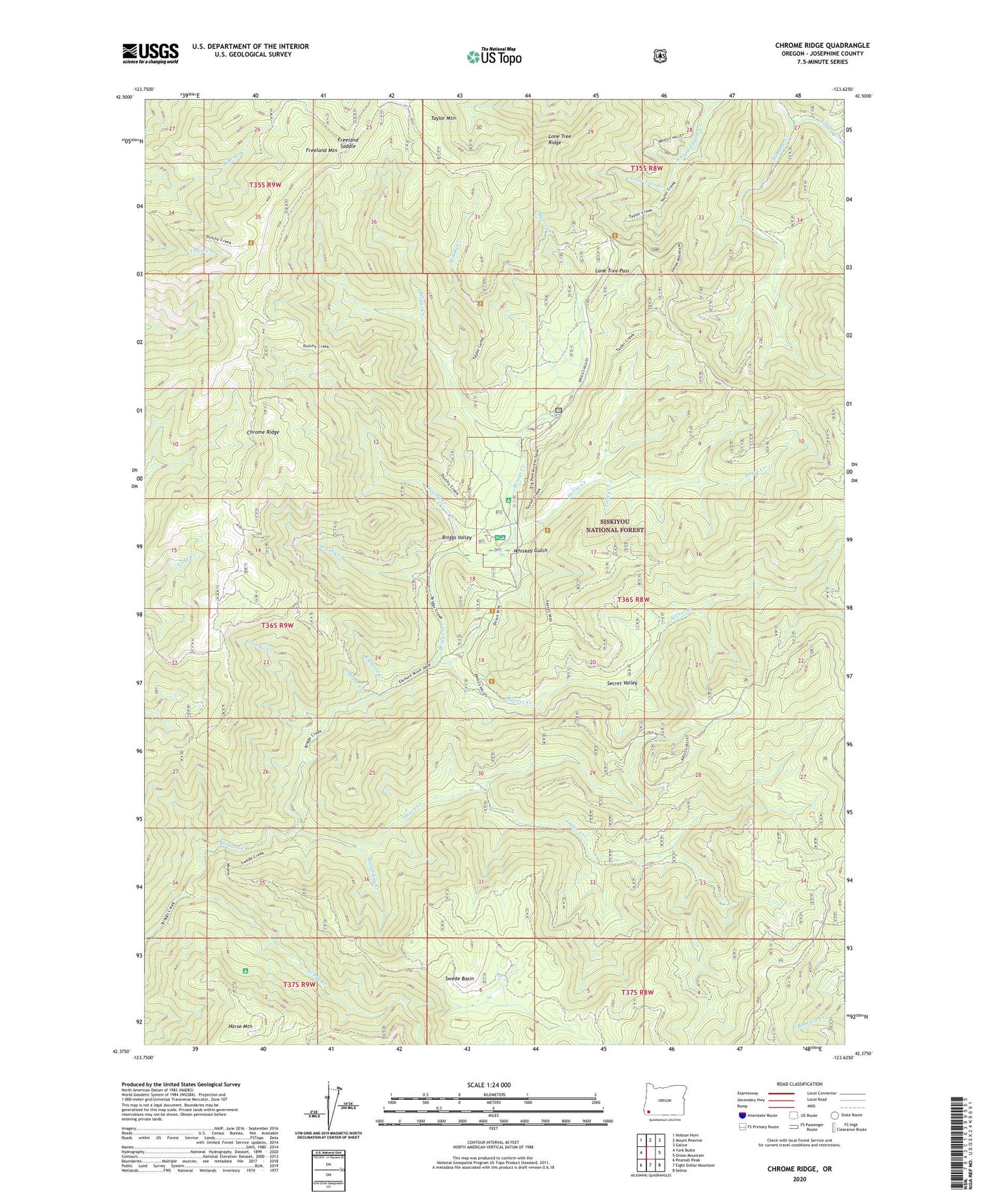 Chrome Ridge Oregon US Topo Map Image