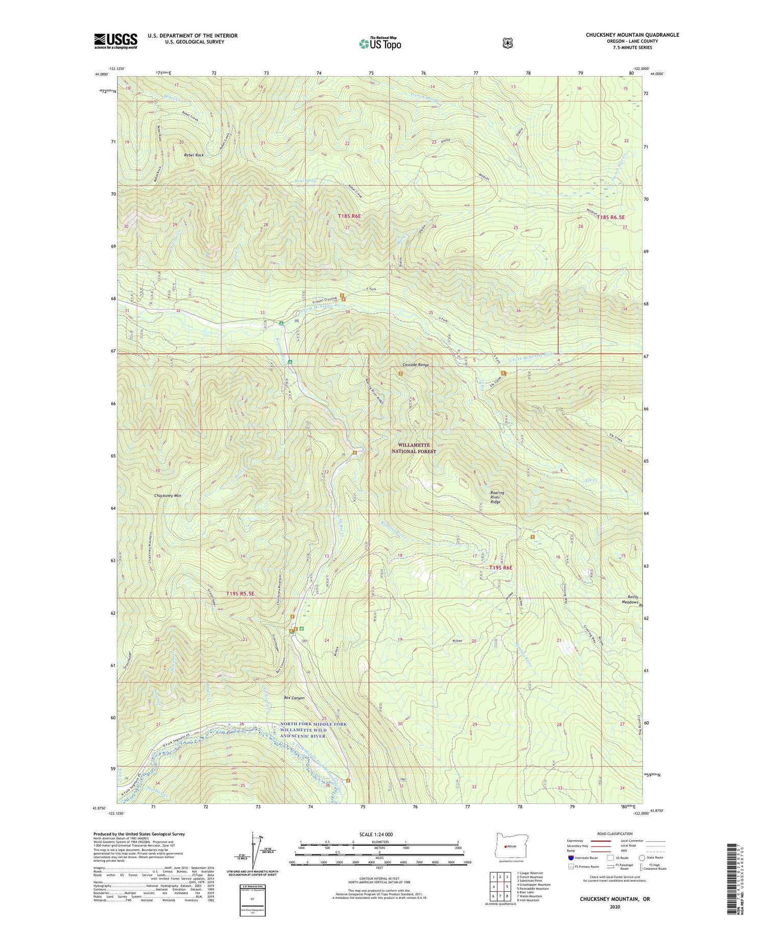 Chucksney Mountain Oregon US Topo Map Image