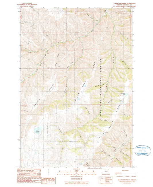 Classic USGS Clear Lake Ridge Oregon 7.5'x7.5' Topo Map Image