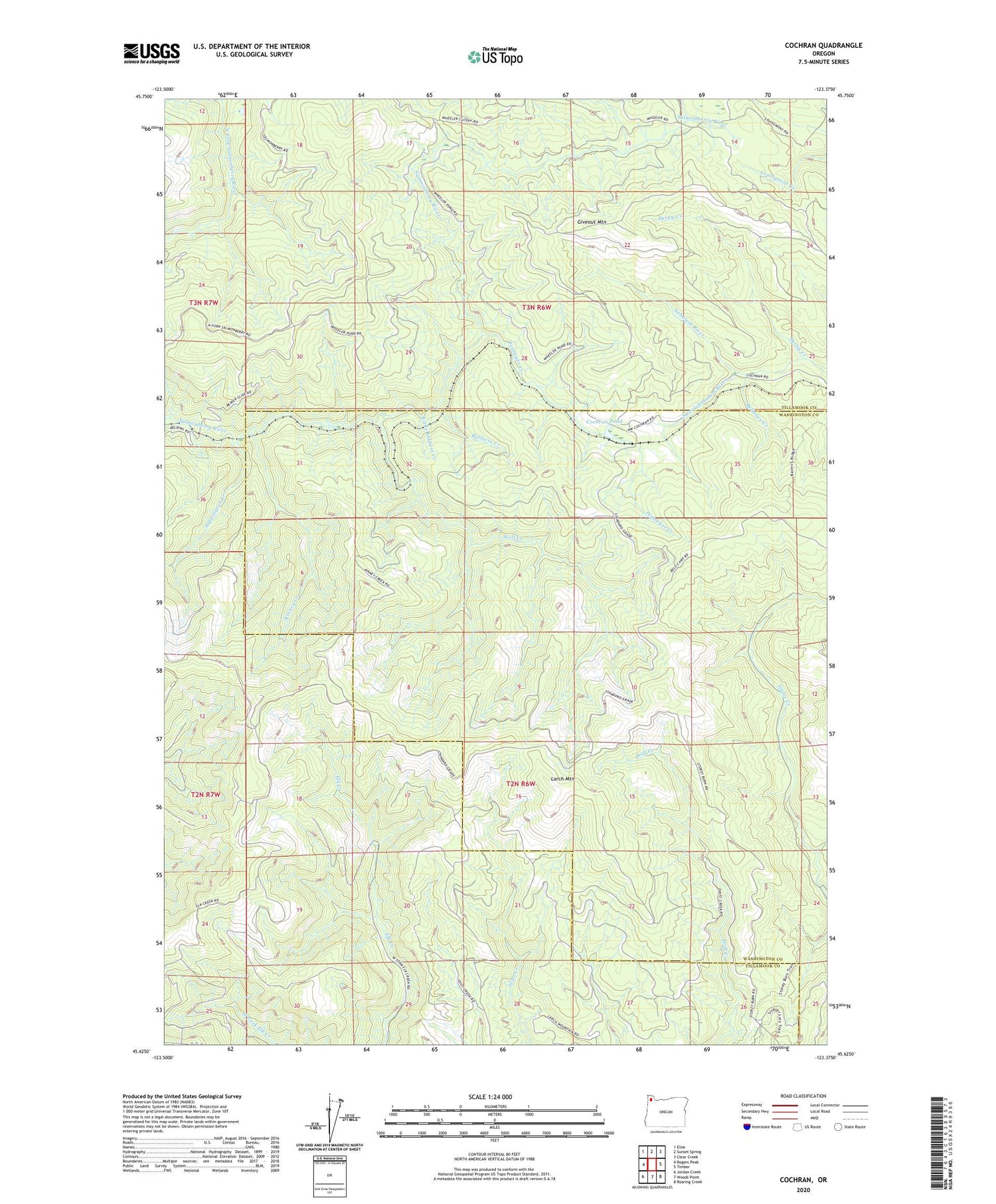 Cochran Oregon US Topo Map Image