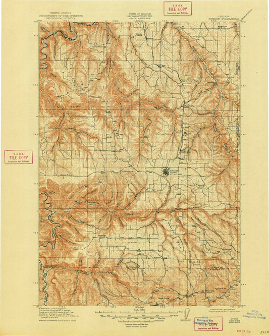 Historic 1916 Condon Oregon 30'x30' Topo Map Image