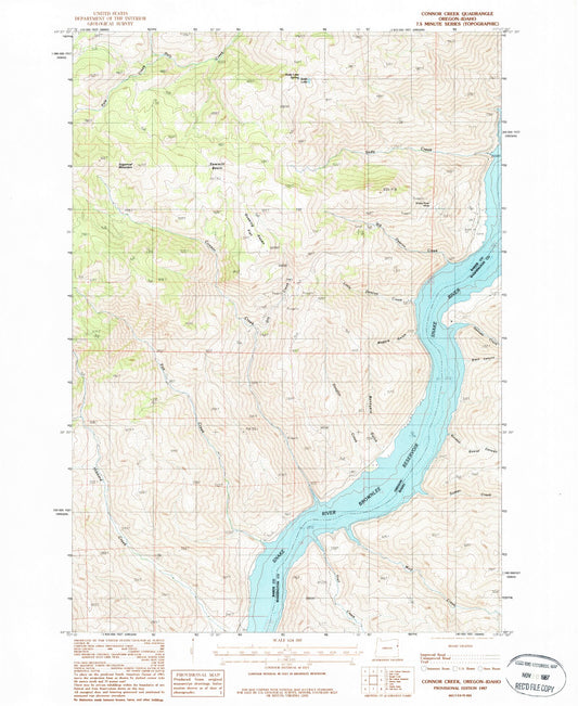 Classic USGS Connor Creek Oregon 7.5'x7.5' Topo Map Image