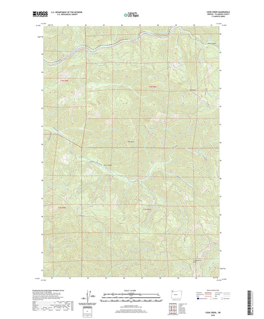 Cook Creek Oregon US Topo Map Image