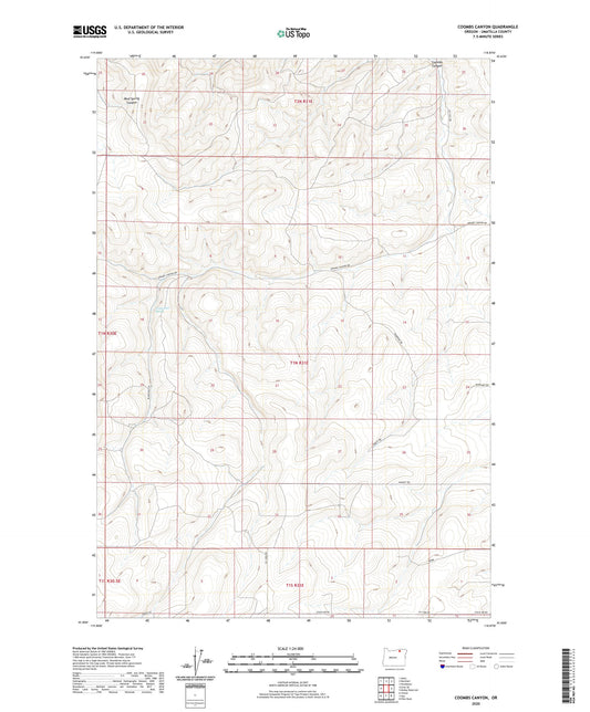 Coombs Canyon Oregon US Topo Map Image