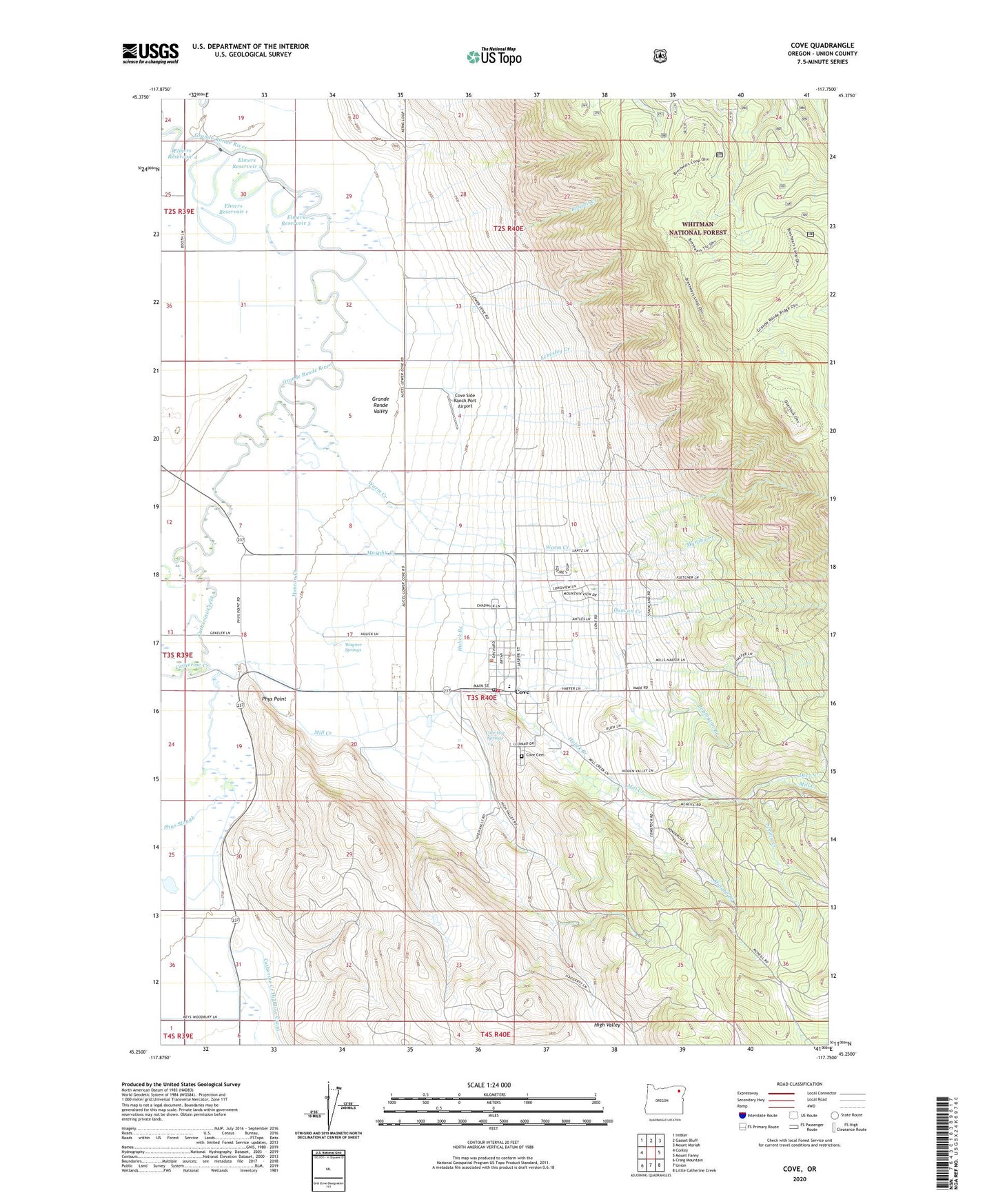 Cove Oregon US Topo Map Image