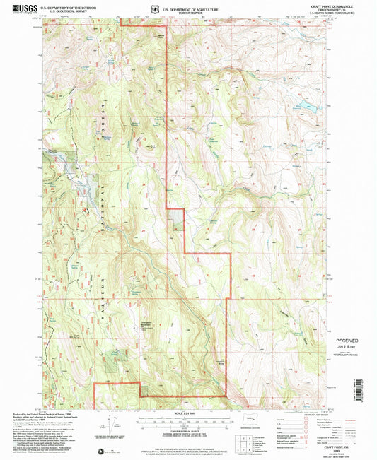 Classic USGS Craft Point Oregon 7.5'x7.5' Topo Map Image