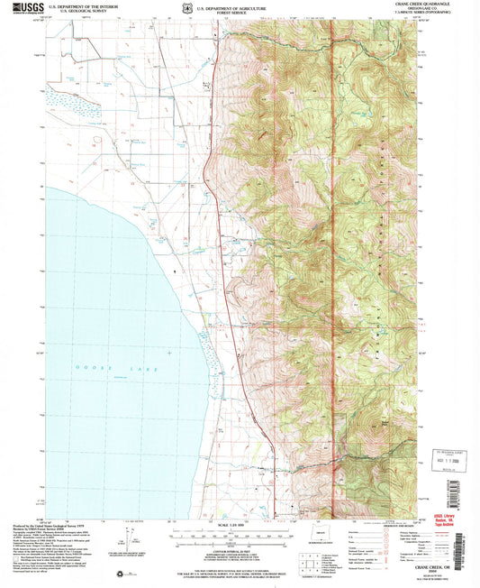 Classic USGS Crane Creek Oregon 7.5'x7.5' Topo Map Image