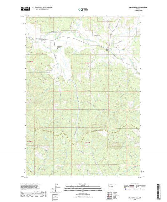 Crawfordsville Oregon US Topo Map Image