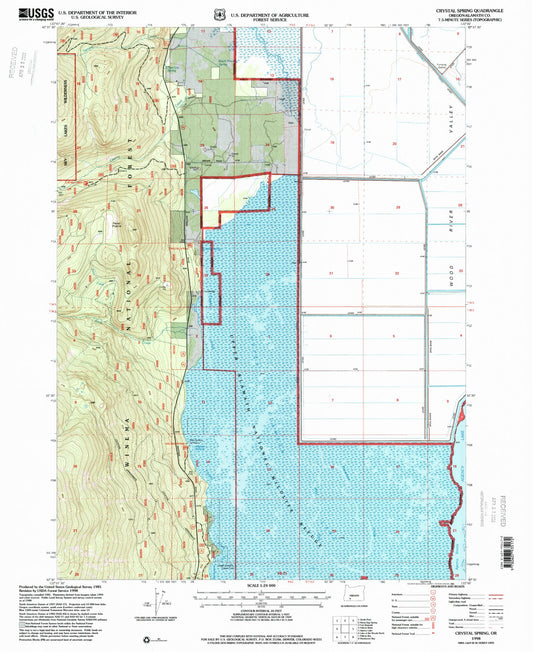 Classic USGS Crystal Spring Oregon 7.5'x7.5' Topo Map Image