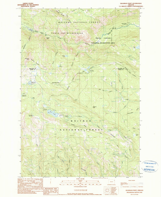 Classic USGS Deadman Point Oregon 7.5'x7.5' Topo Map Image