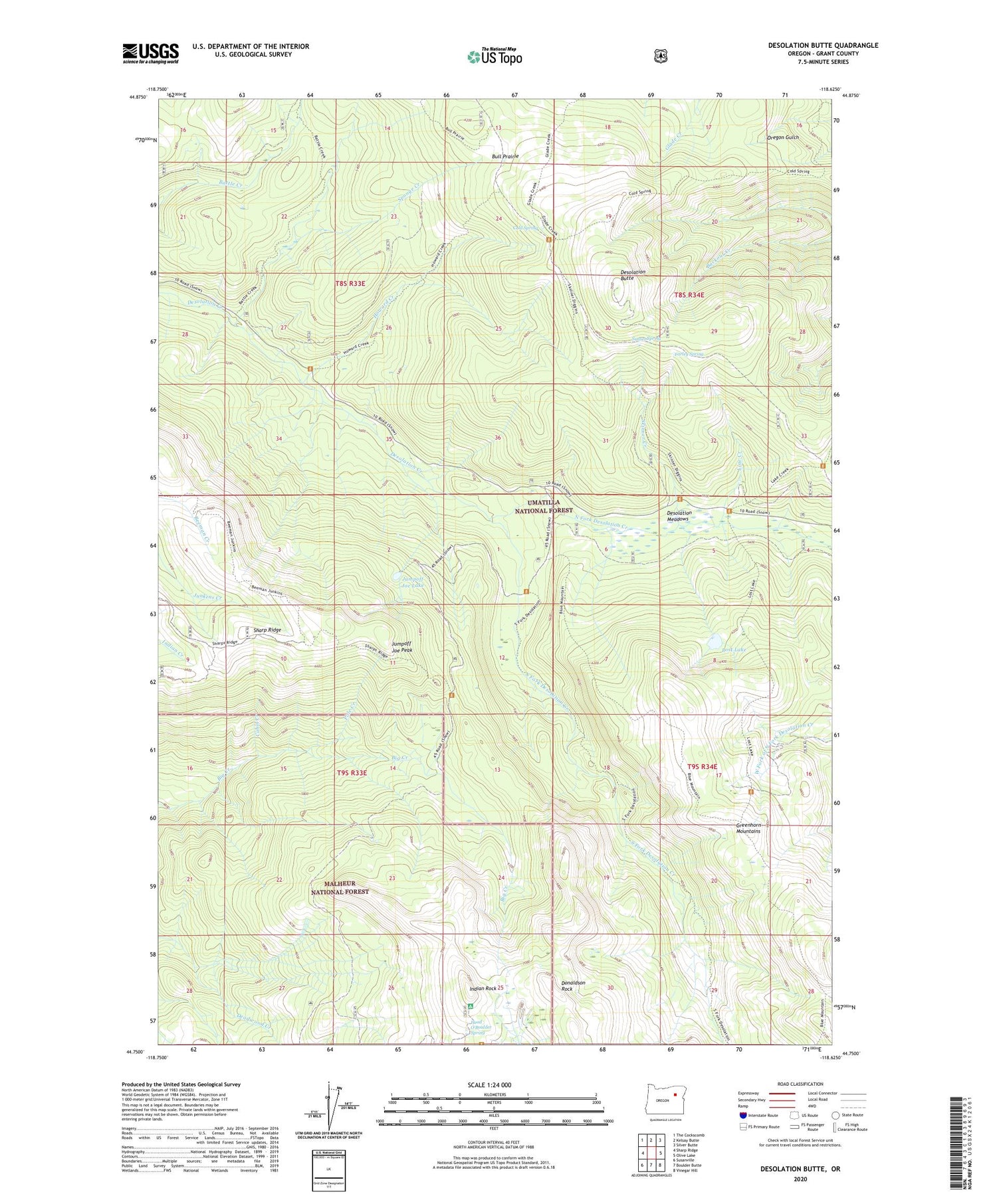 Desolation Butte Oregon US Topo Map Image