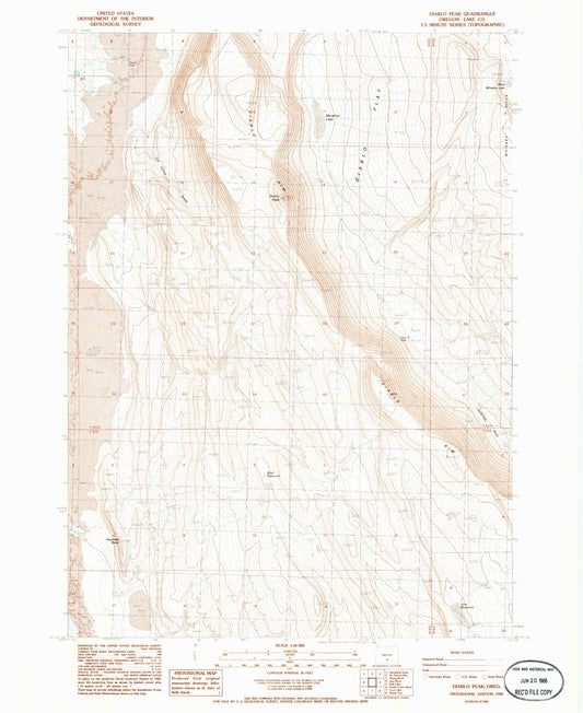 Classic USGS Diablo Peak Oregon 7.5'x7.5' Topo Map Image