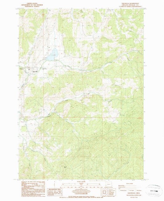 Classic USGS Dixonville Oregon 7.5'x7.5' Topo Map Image