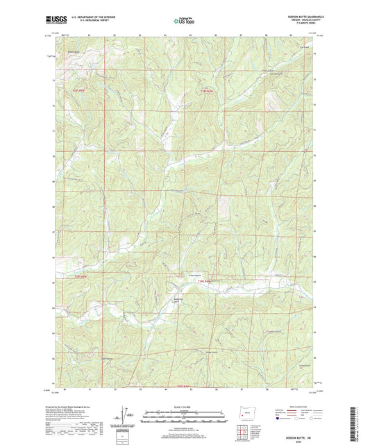 Dodson Butte Oregon US Topo Map Image