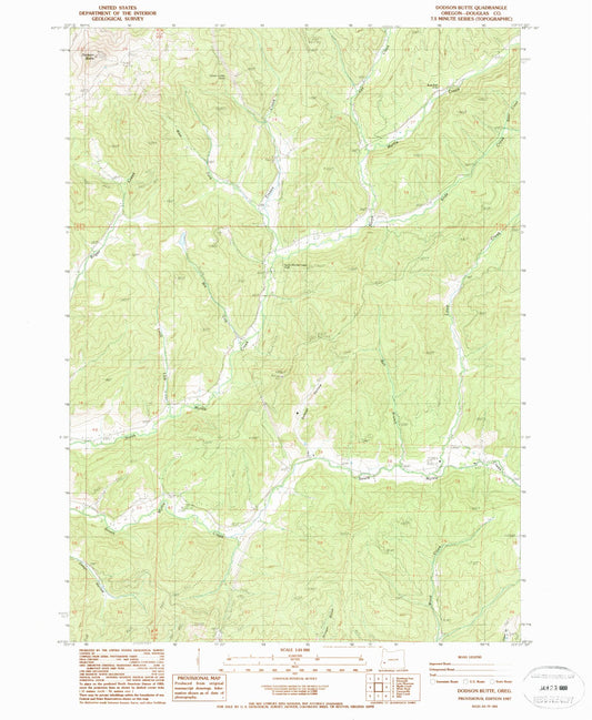 Classic USGS Dodson Butte Oregon 7.5'x7.5' Topo Map Image