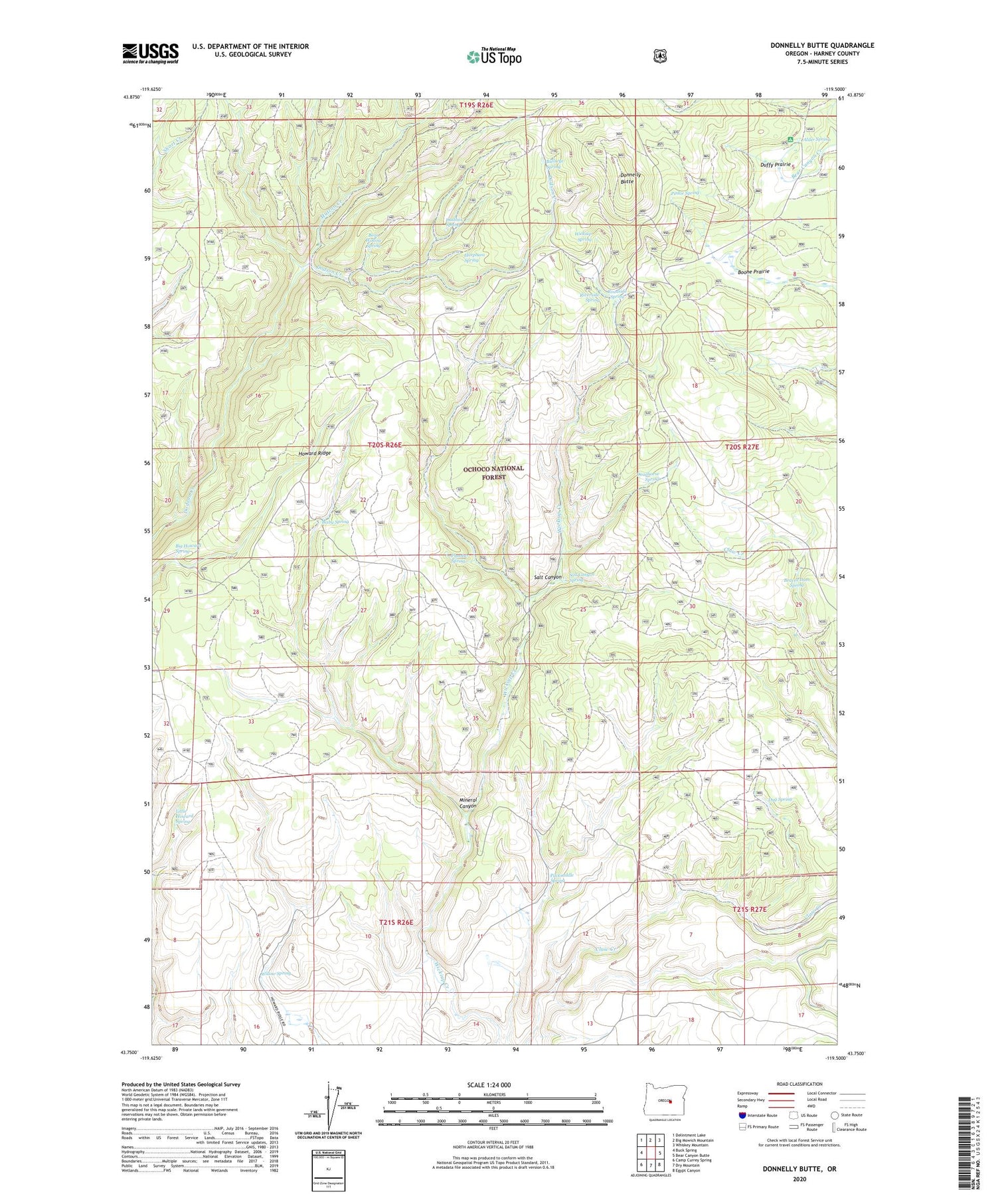 Donnelly Butte Oregon US Topo Map Image