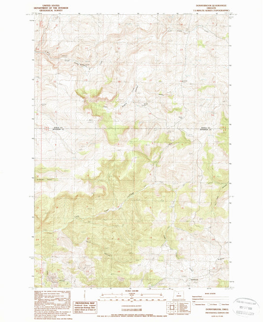 Classic USGS Donnybrook Oregon 7.5'x7.5' Topo Map Image