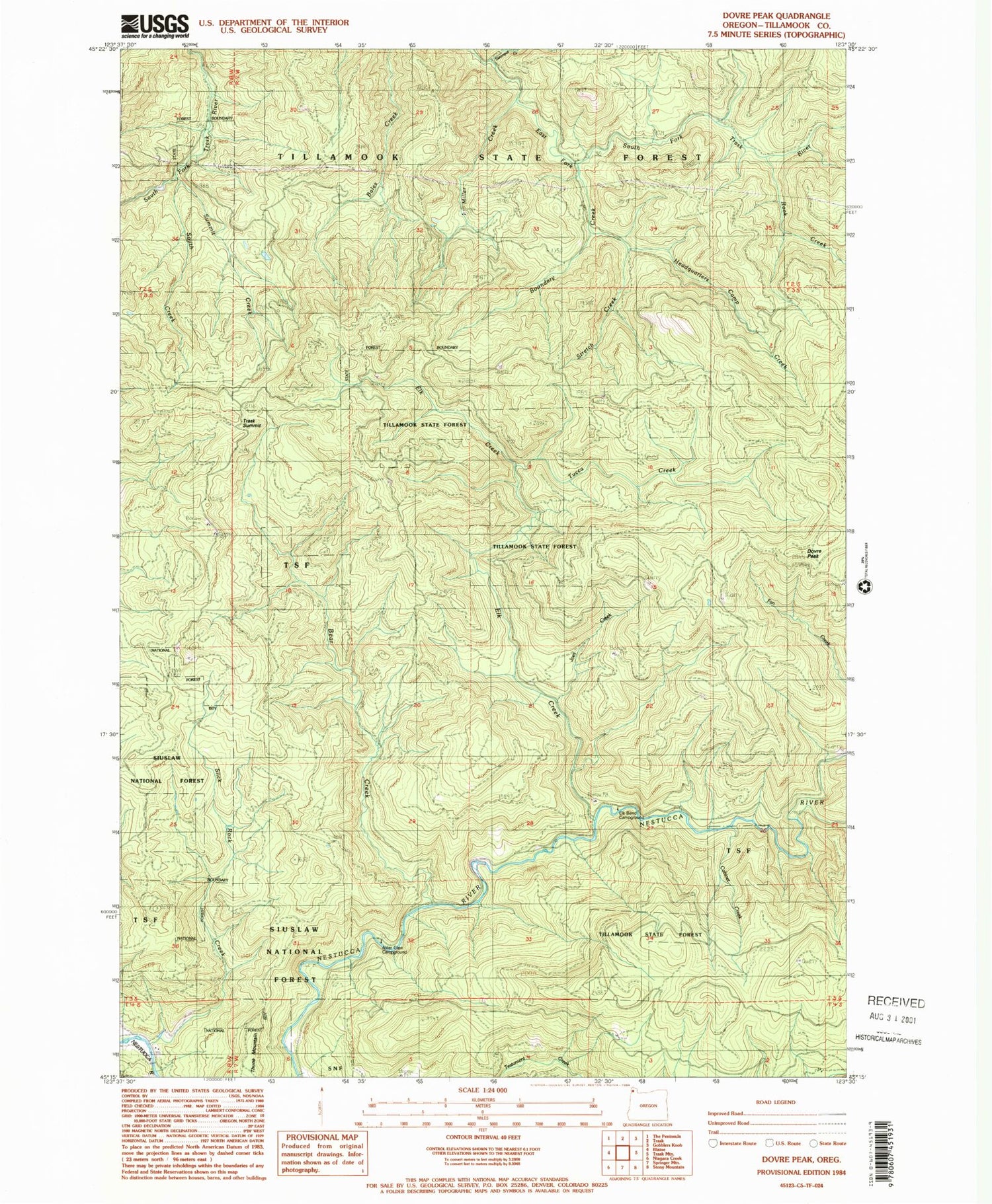 Classic USGS Dovre Peak Oregon 7.5'x7.5' Topo Map Image