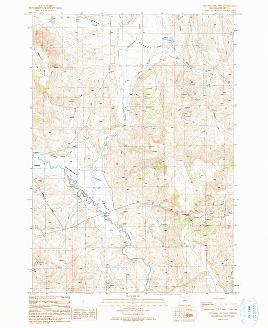 Classic USGS Drinkwater Pass Oregon 7.5'x7.5' Topo Map Image