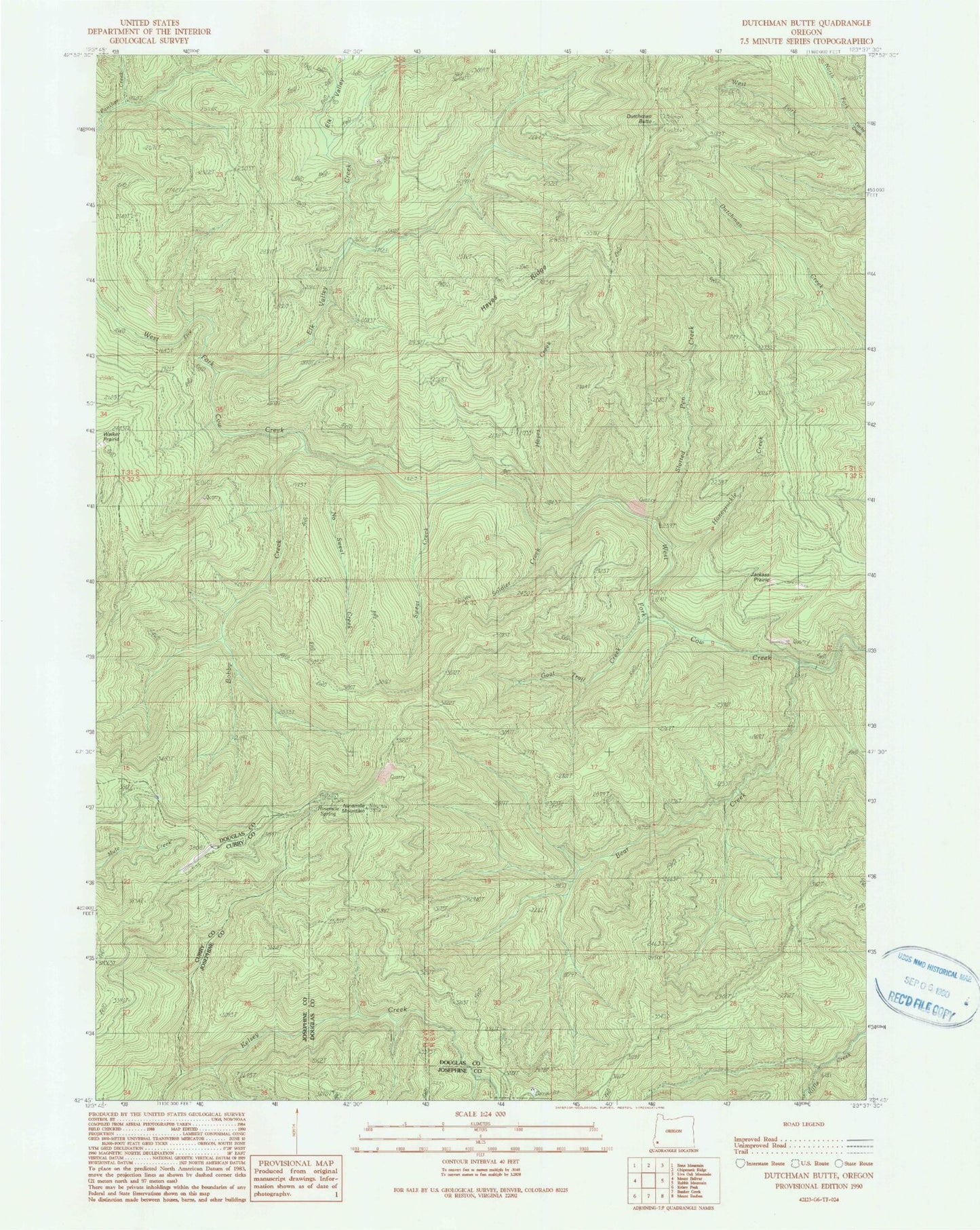 Classic USGS Dutchman Butte Oregon 7.5'x7.5' Topo Map Image