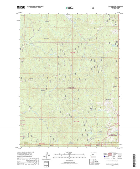 Dutchman Peak Oregon US Topo Map Image
