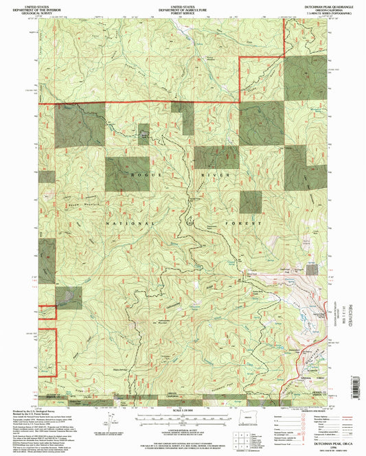 Classic USGS Dutchman Peak Oregon 7.5'x7.5' Topo Map Image