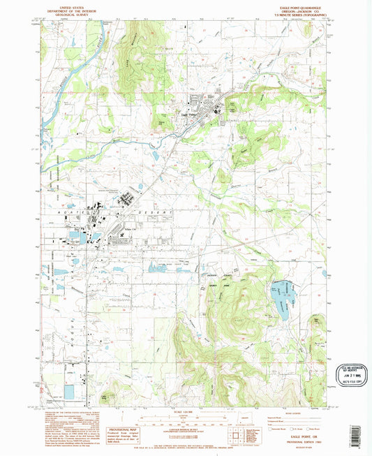 Classic USGS Eagle Point Oregon 7.5'x7.5' Topo Map Image