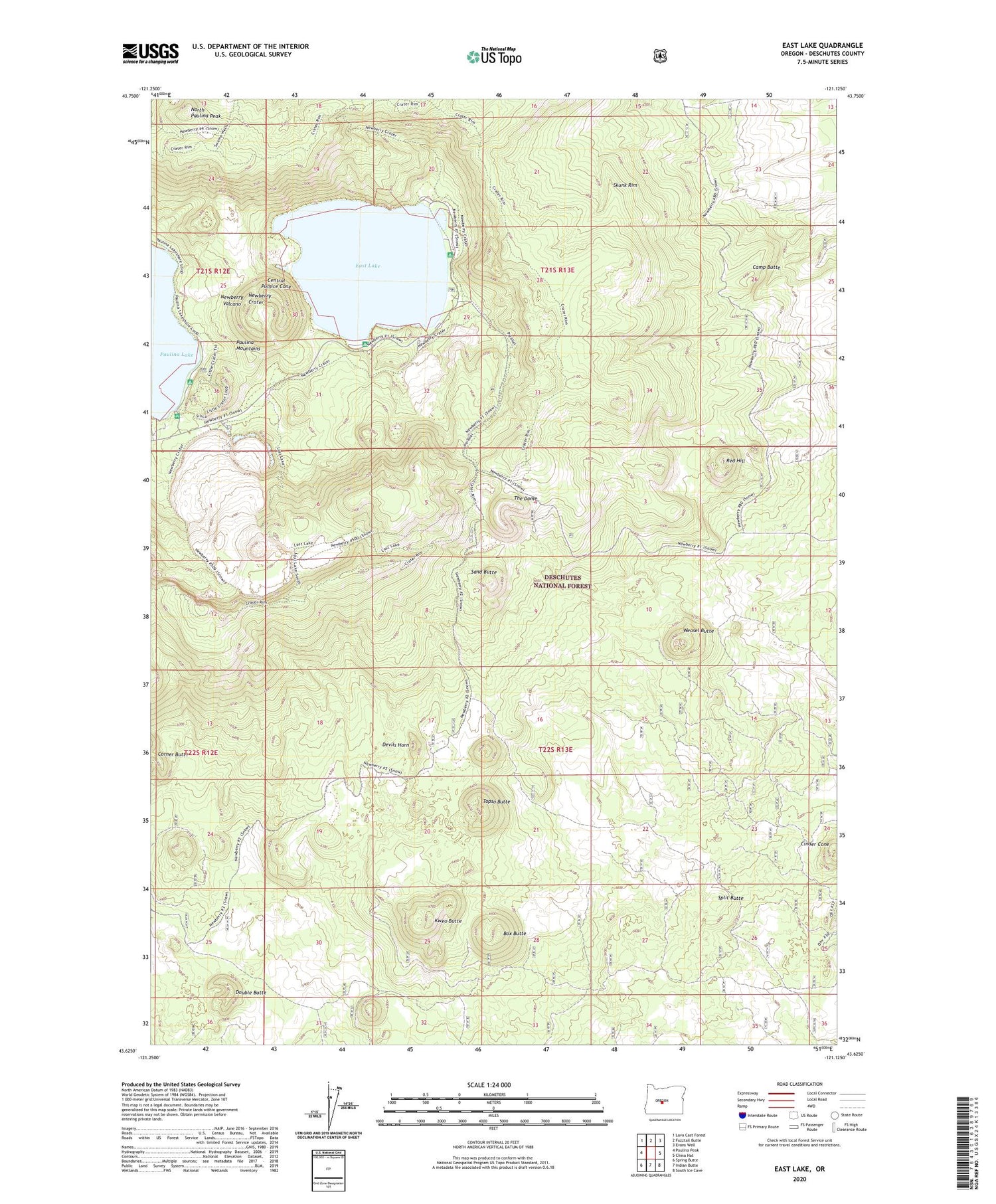 East Lake Oregon US Topo Map Image
